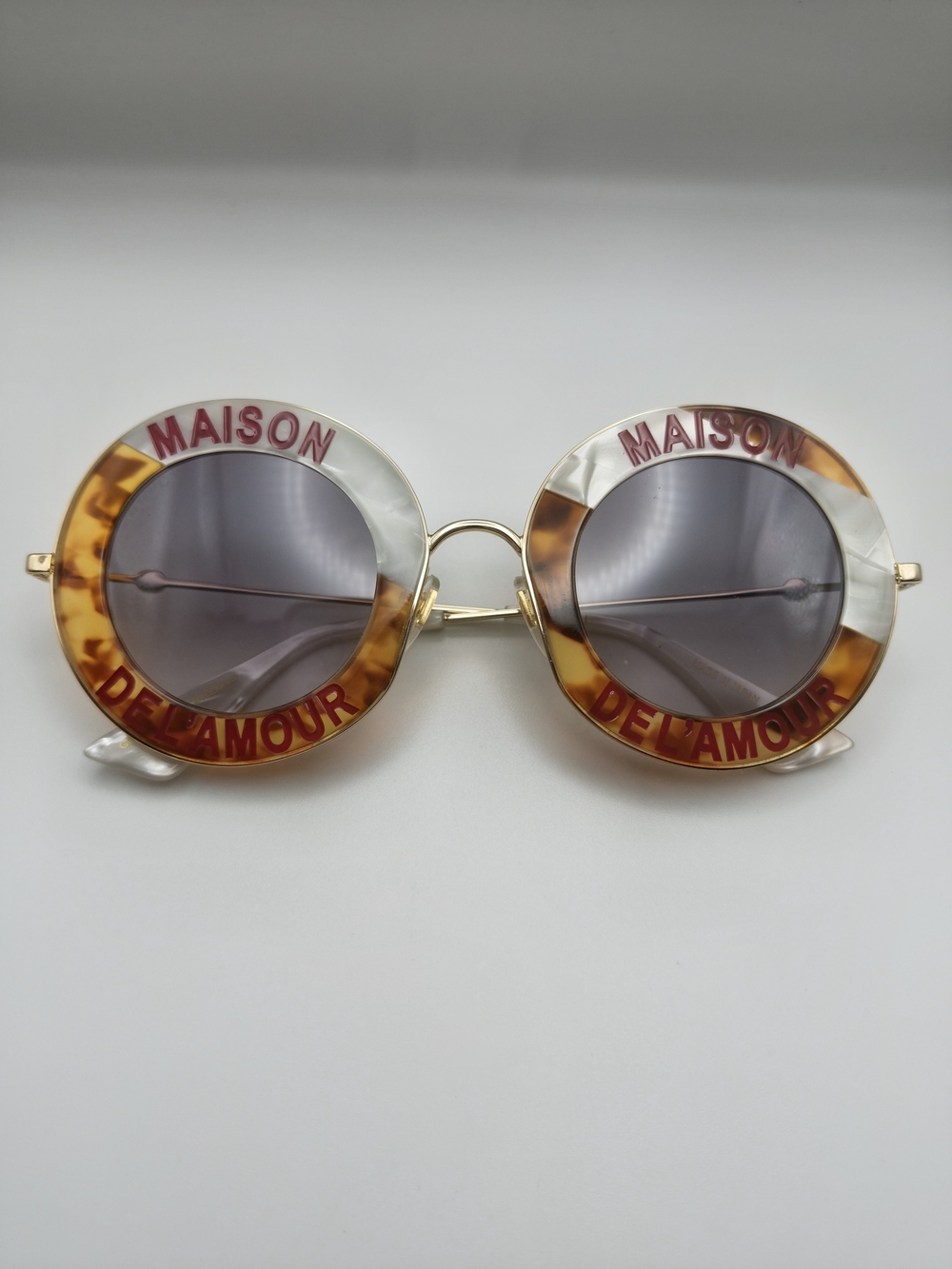 RARE Gucci Maison De L'Amour Round Sunglasses GG0113S Japan Gold/Tortoise Shell